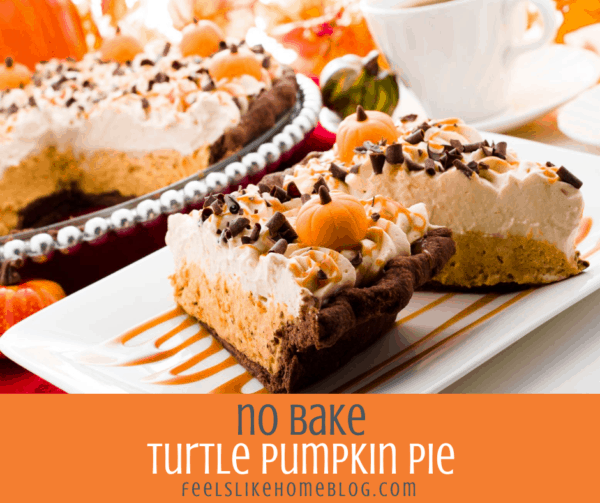 two slices of no bake pumpkin pie