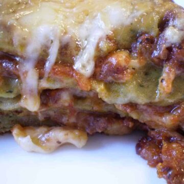 lasagna with homemade spinach noodles