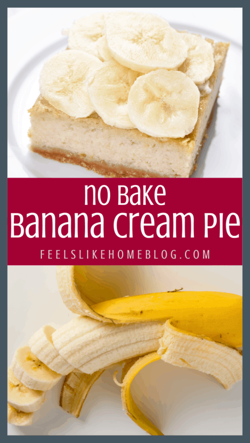 A sliced banana with a slice of banana cream pie