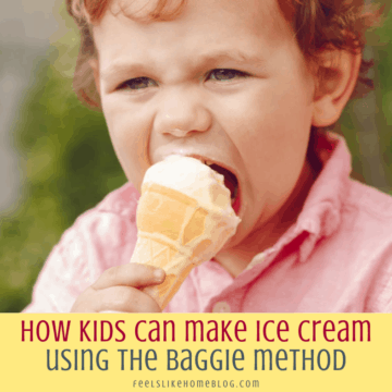 little boy eating homemade ice cream