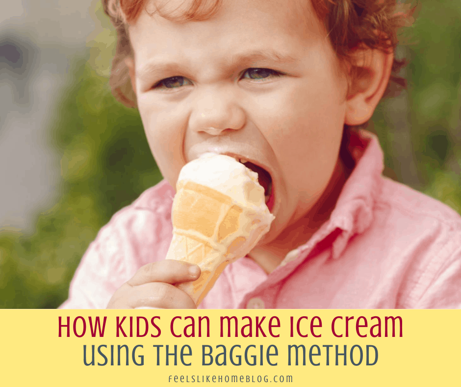 little boy eating homemade ice cream