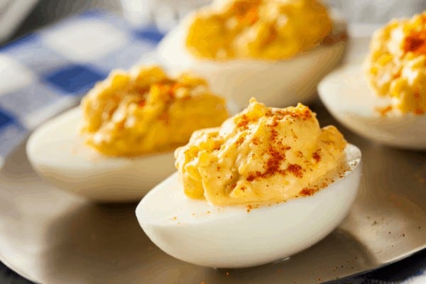 finished classic deviled eggs