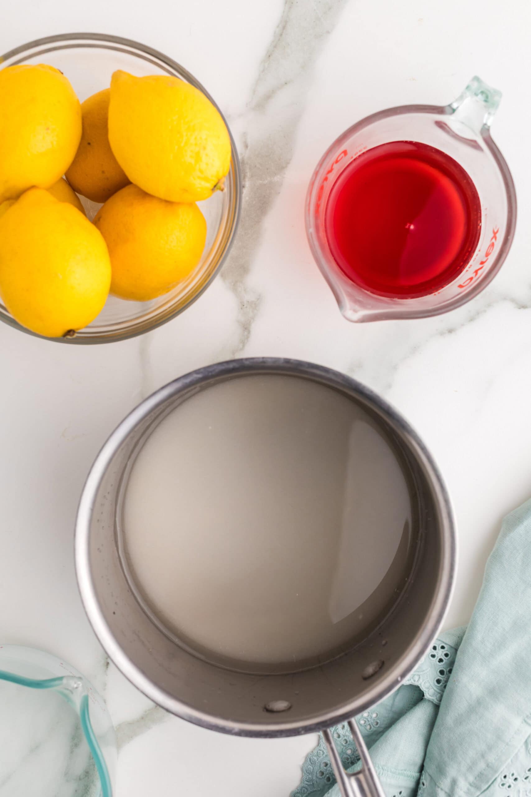 Simple ingredients for homemade cranberry lemonade