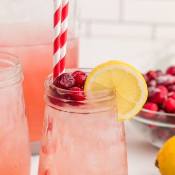 Easy homemade cranberry lemonade with fresh lemons