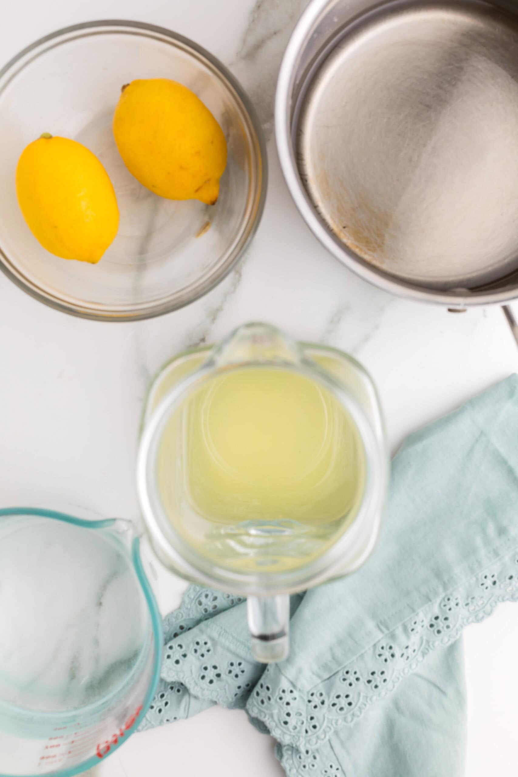 Fresh lemon juice for cranberry lemonade refresher