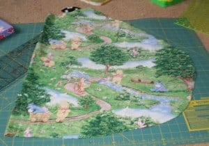 The two pieces of the cape, all cut out