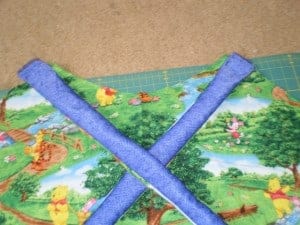 Where to sew the ties onto the cape