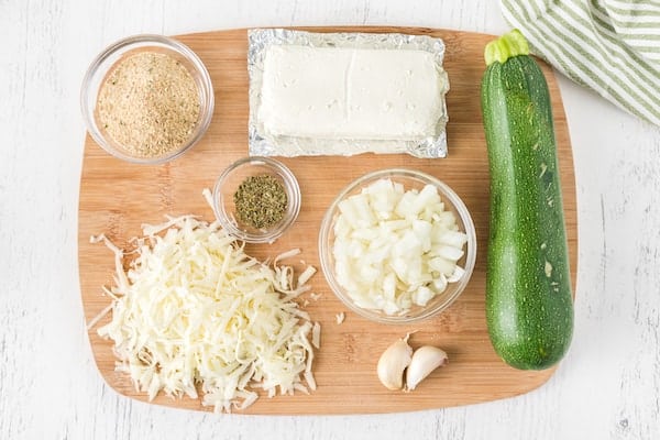 ingredients for cheese stuffed zucchini