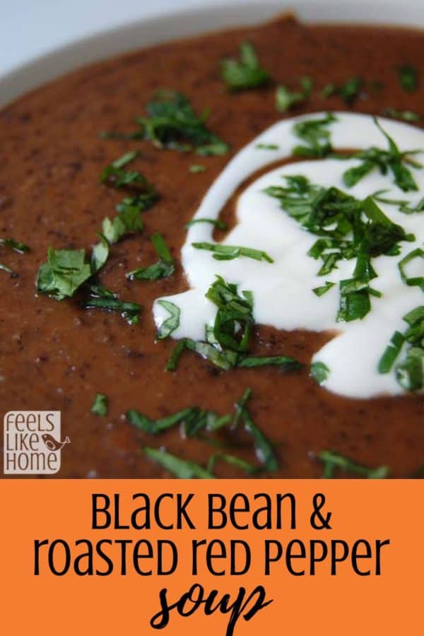 A bowl of food, with Black Beans and Soup