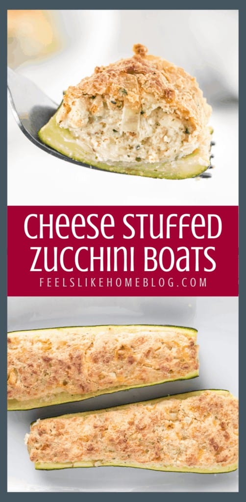 A close up of cheese stuffed zucchini