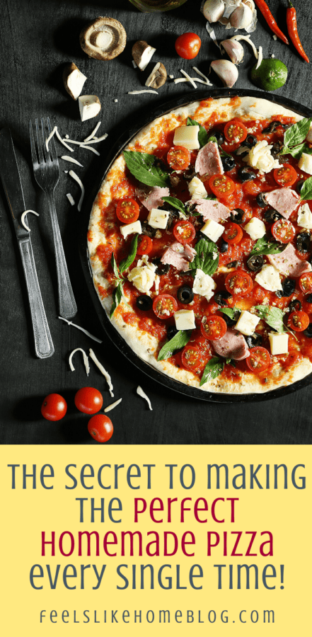 a knife and fork with a homemade pizza