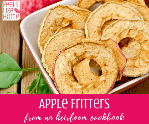 The best heirloom apple fritter recipe – These easy and gluten-free apple fritters are like no other you’ve ever tasted! There’s no flour! Coming from a cookbook from 1910, this simple dessert is sure to please your whole crowd. Just sprinkle with powdered sugar and serve! The best heirloom apple fritter recipe - These easy and gluten-free apple fritters are like no other you've ever tasted! There's no flour! Coming from a cookbook from 1910, this simple dessert is sure to please your whole crowd. Just sprinkle with powdered sugar and serve!