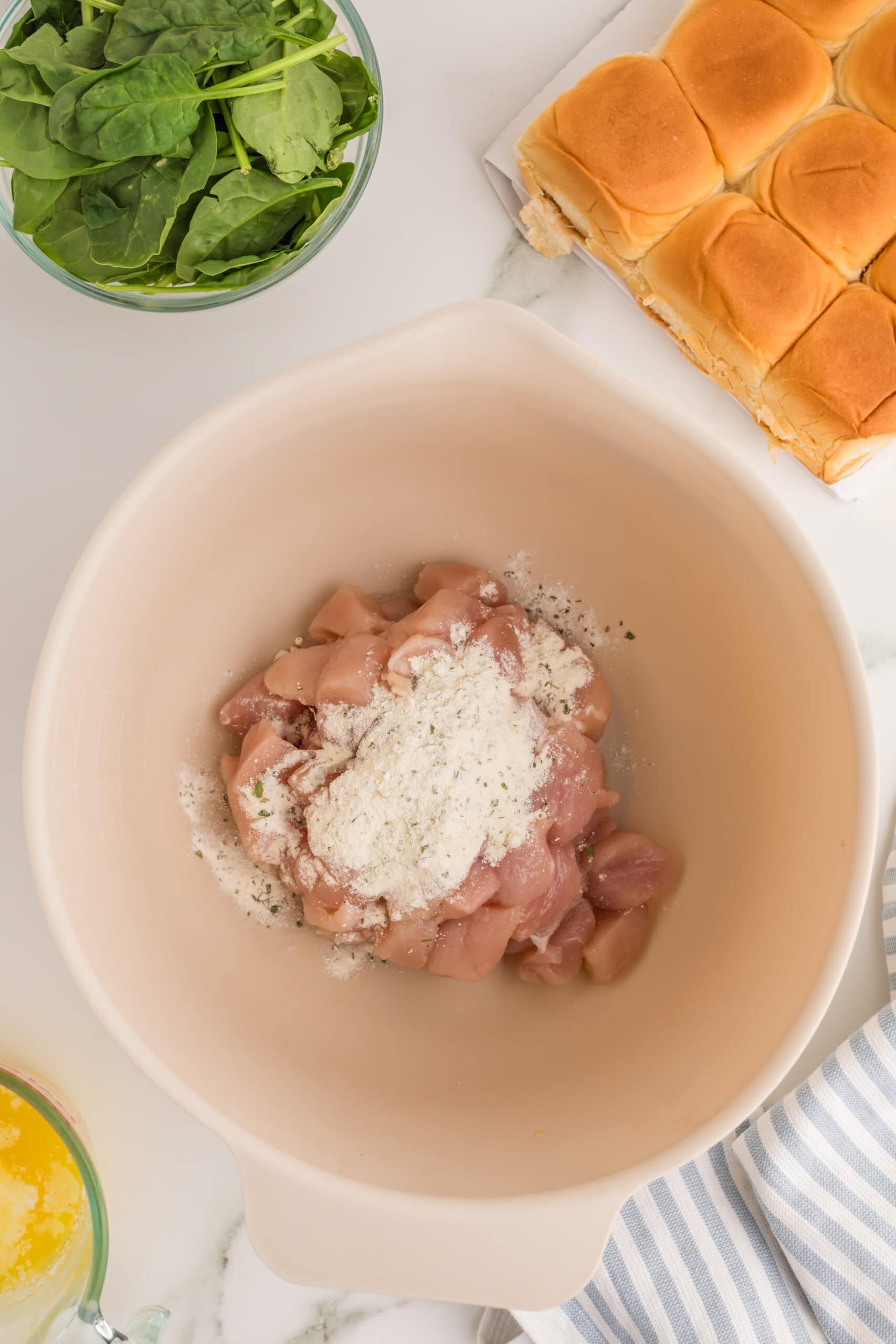 Seasoned chicken for bacon ranch sliders