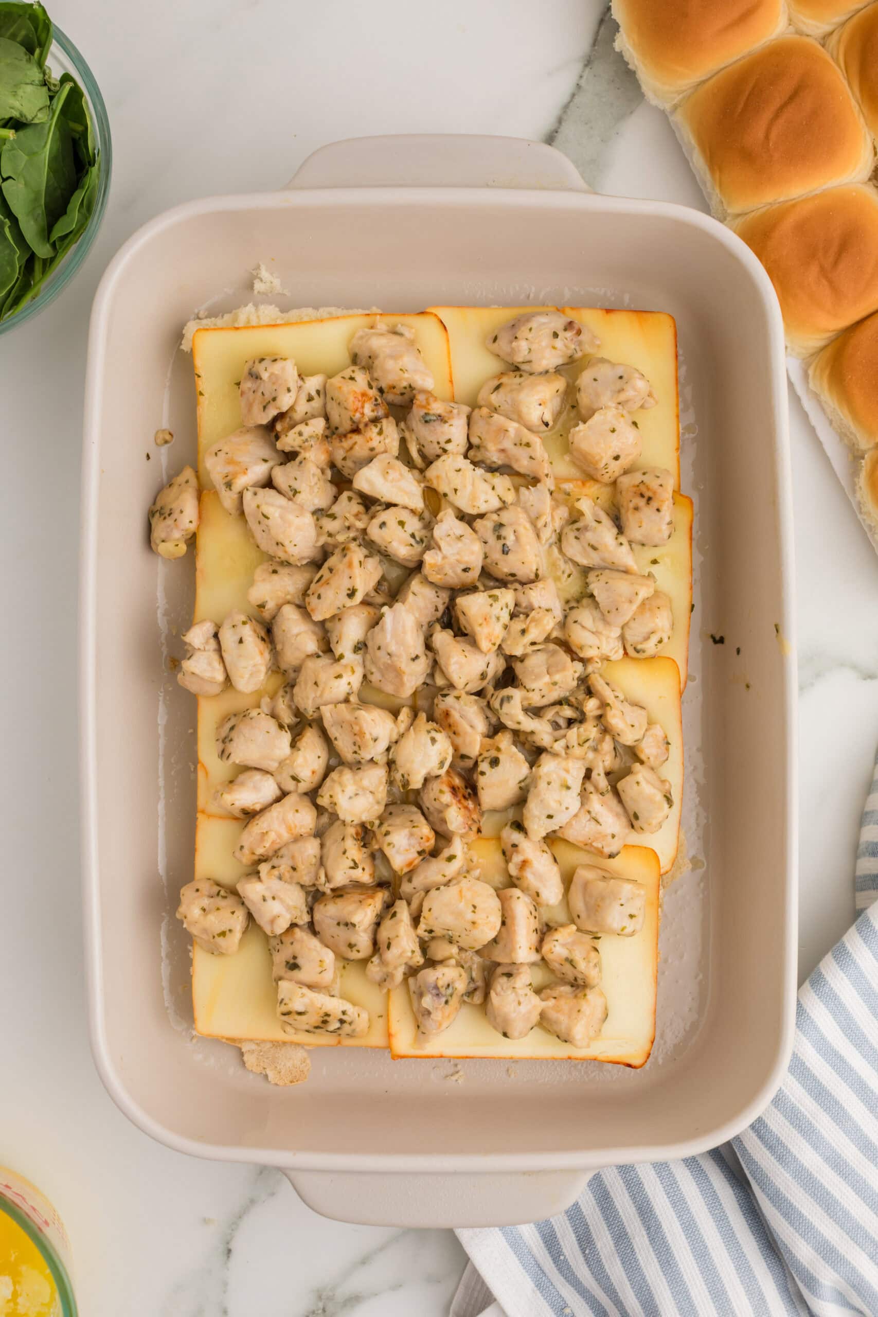 Chicken bacon ranch slider filling