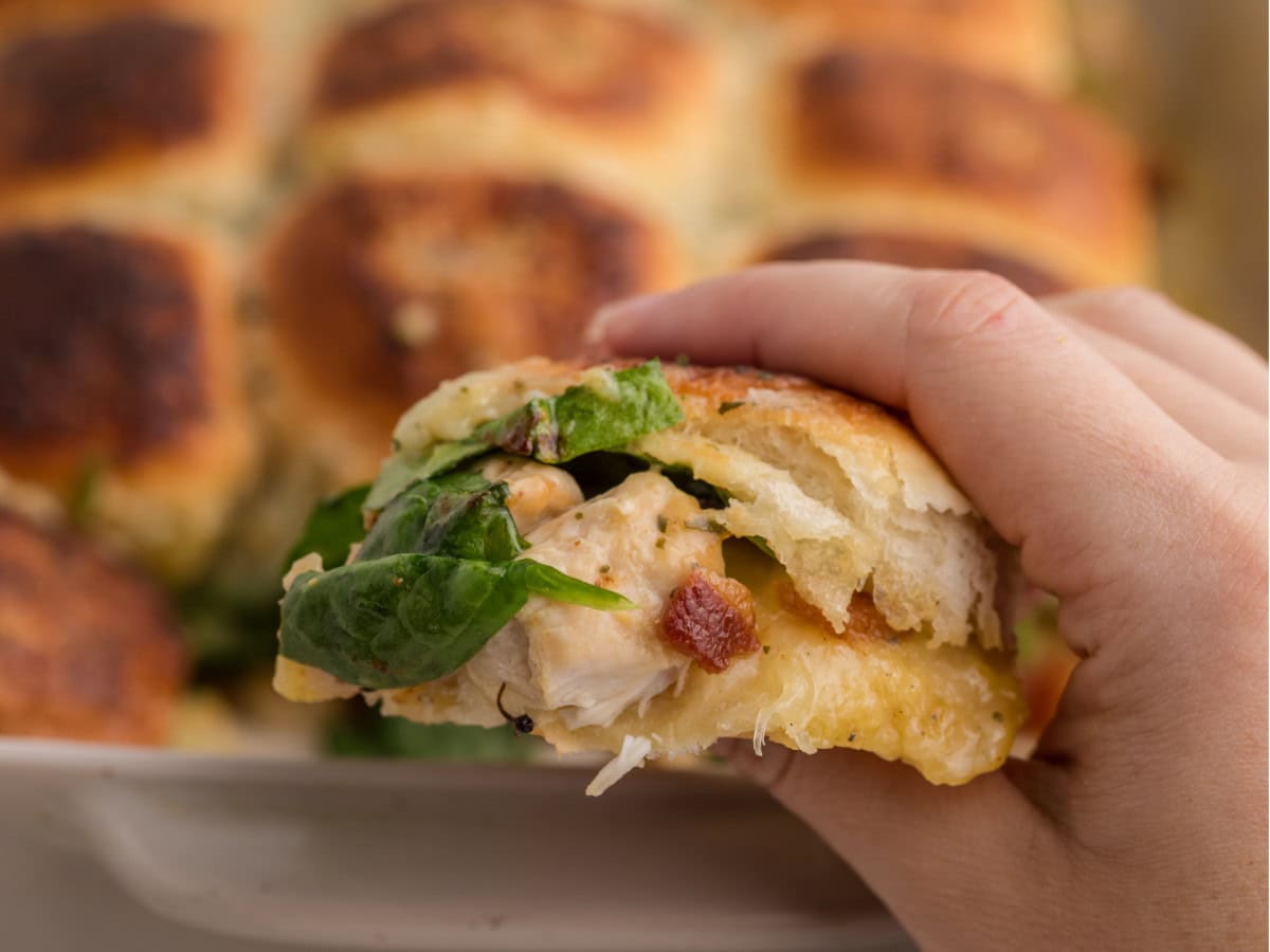 Cheesy chicken sliders with Hawaiian rolls