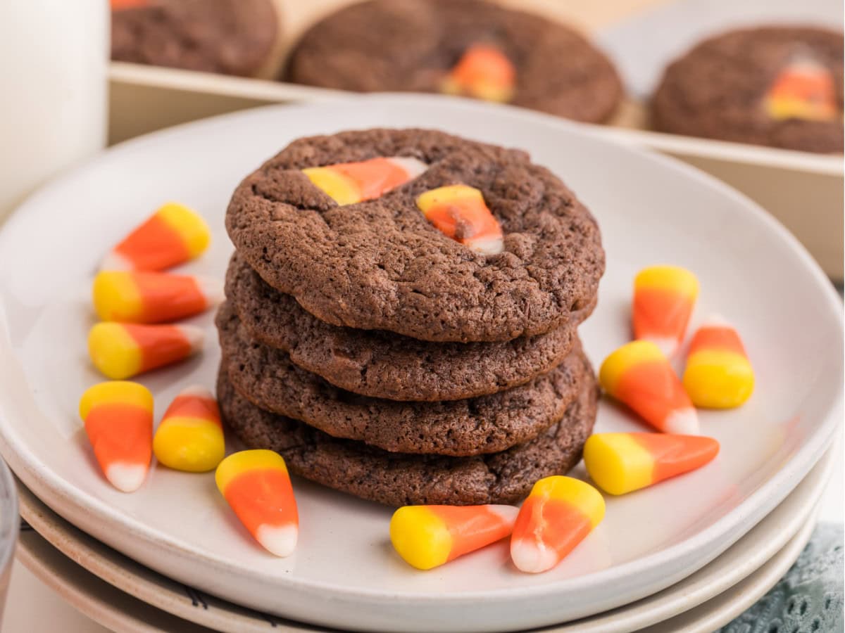 Candy corn chocolate chip cookies