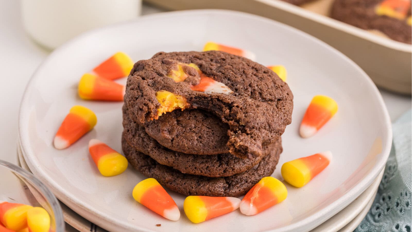 Double chocolate candy corn cookies