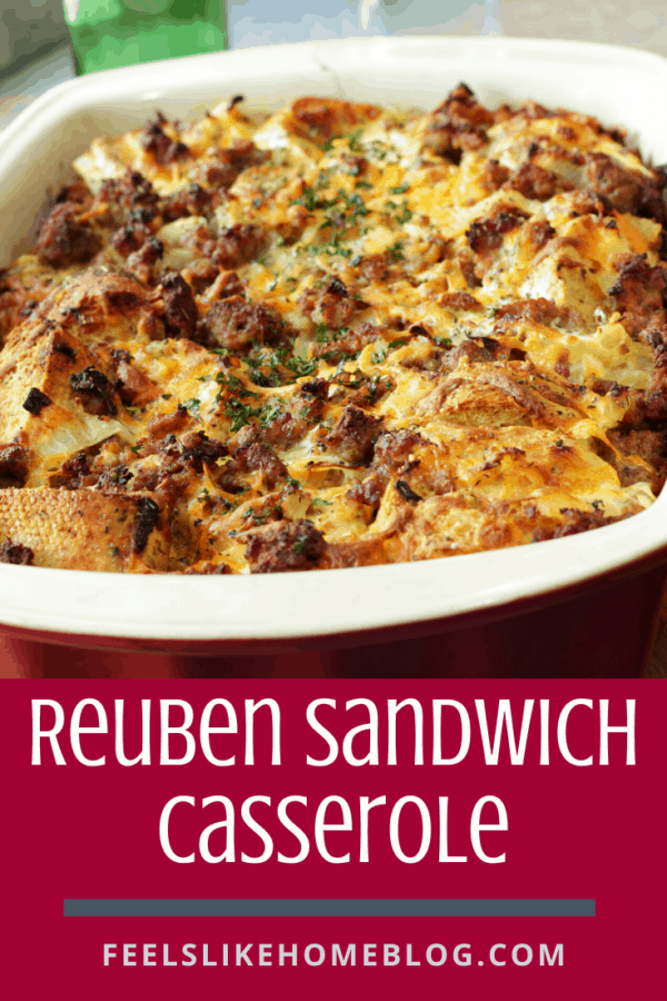 Reuben casserole just out of the oven