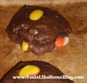 chocolate candy corn cookies