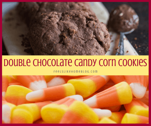 chocolate cookies and candy corn