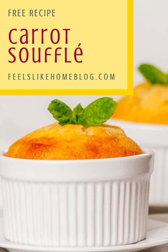 Soufflé on a plate with carrots