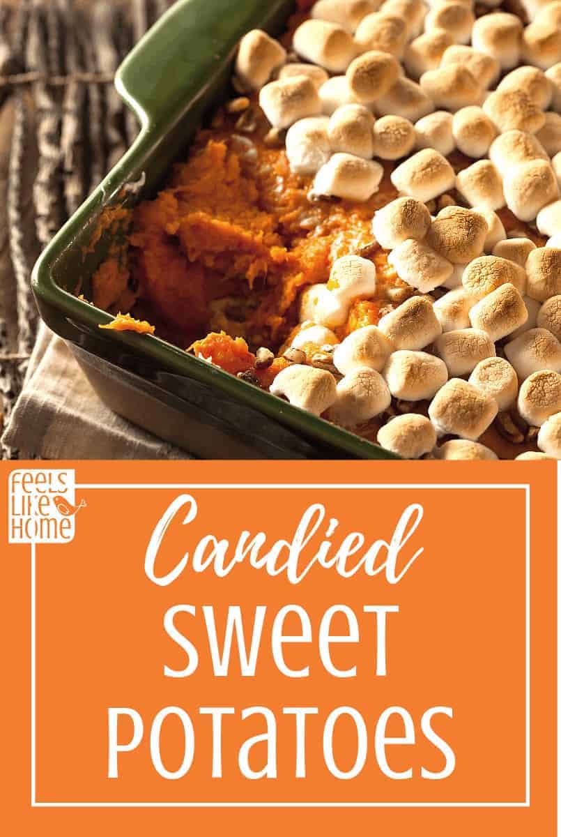Homemade Candied Sweet Potatoes with Orange Juice and Marshmallows