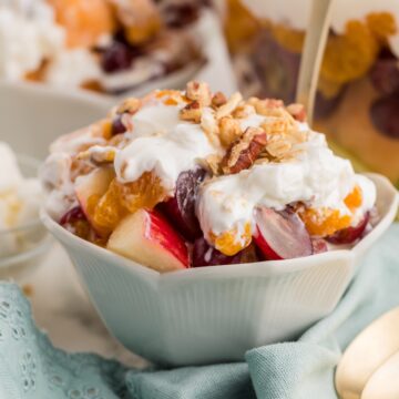 Healthy Layered Fruit Salad Recipe with Yogurt Dressing