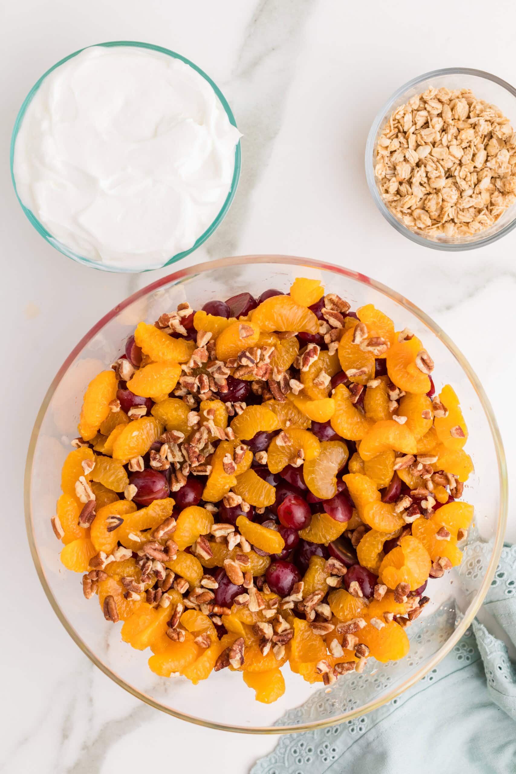 Mandarin grape pecan fruit salad