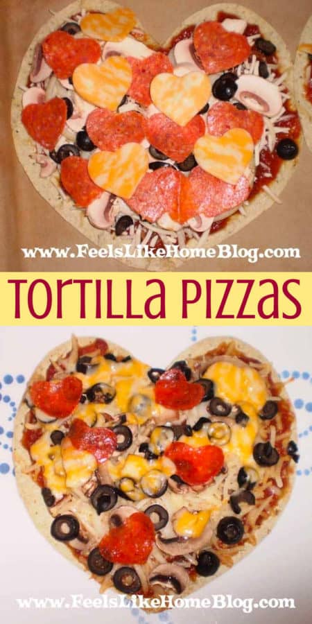 tortilla pizza before and after cooking