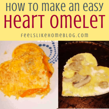 collage of heart omelets