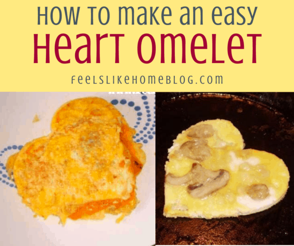 collage of heart omelets