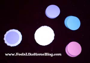 circles for my homemade flower garland are all cut out