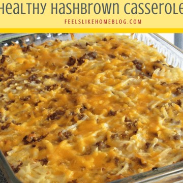 A Casserole with Hash browns in a baking dish