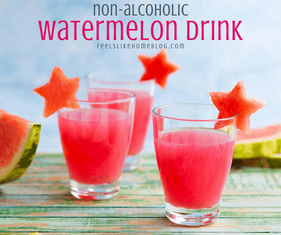red drinks with star shaped watermelon garnishes