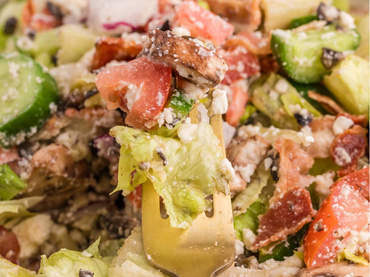 Chopped Greek salad with homemade dressing