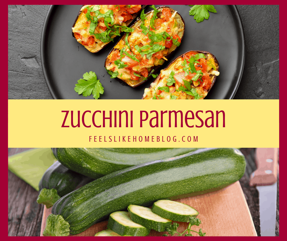 A collage of zucchini and parmesan