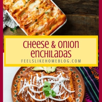 A close up of cheese and onion enchiladas on a table