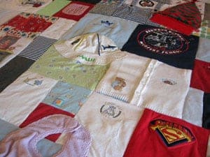 A baby clothes quilt