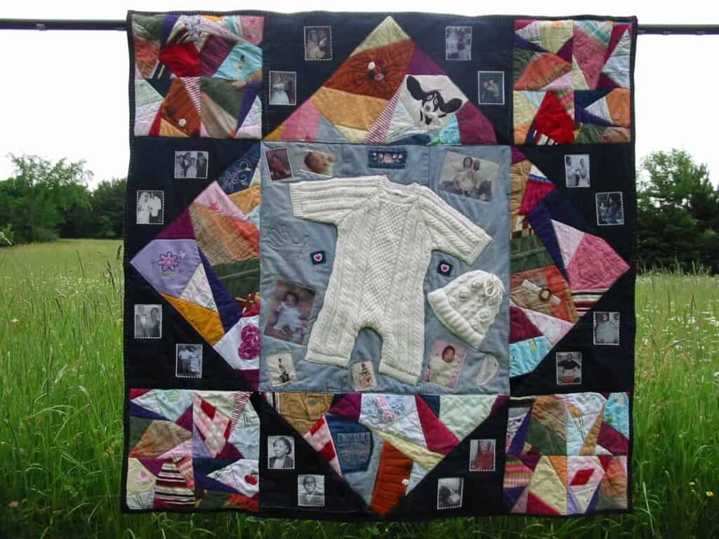 A baby clothes quilt