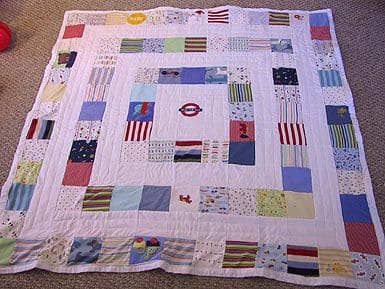 A baby clothes quilt