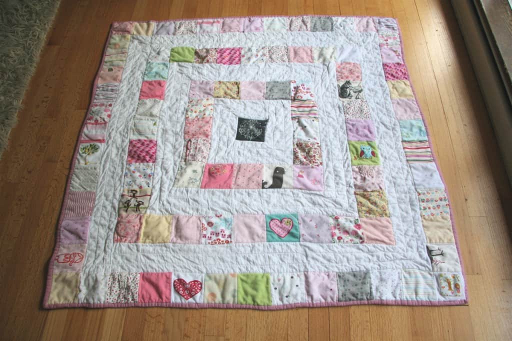 A baby clothes quilt