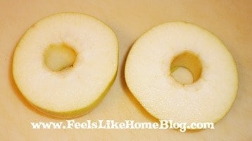 apple cut in half