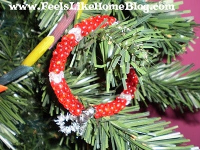 beaded wreath ornaments