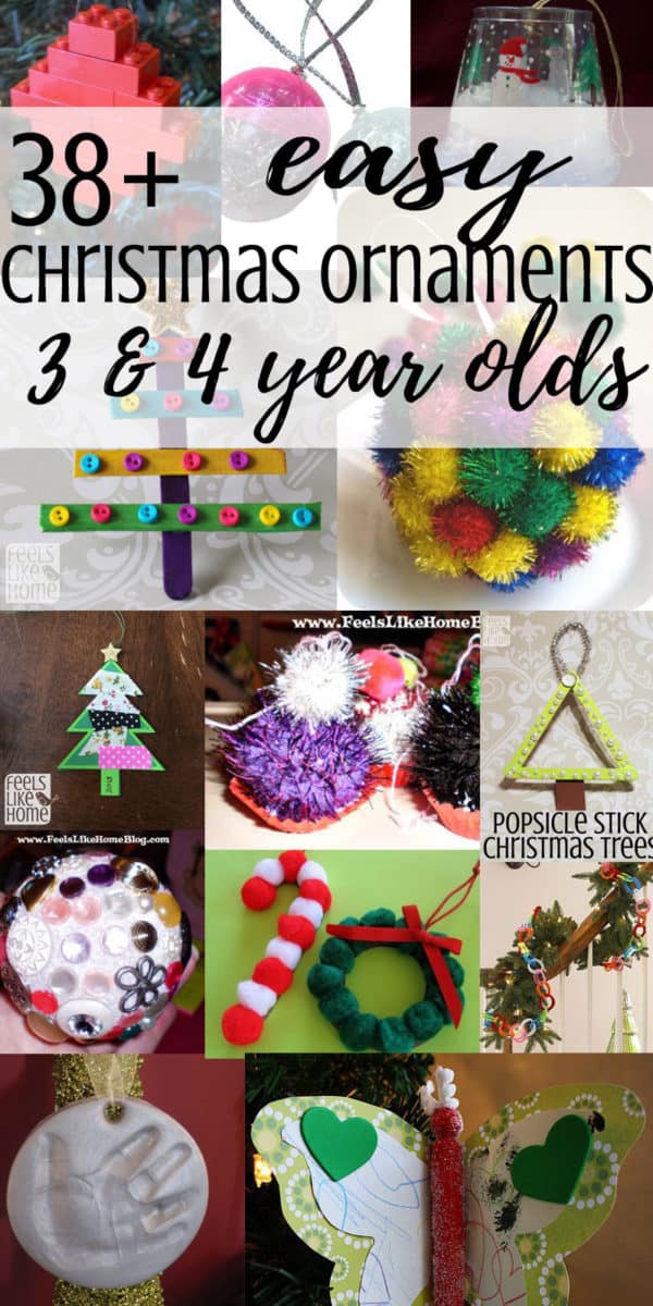 A collage of Christmas crafts for 3 and 4 year olds