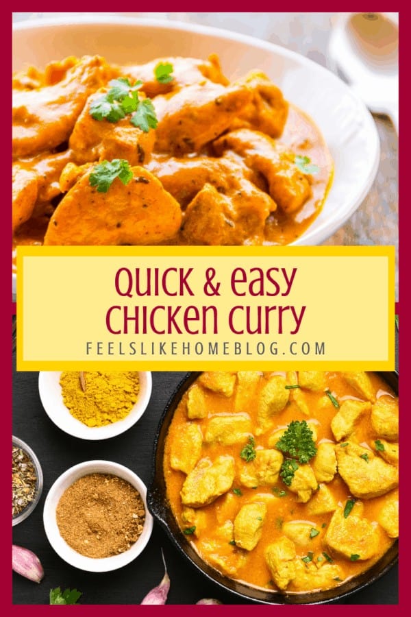 A collage of curried chicken
