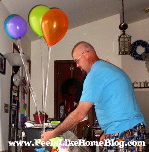 Balloons at our Living Room Carnival