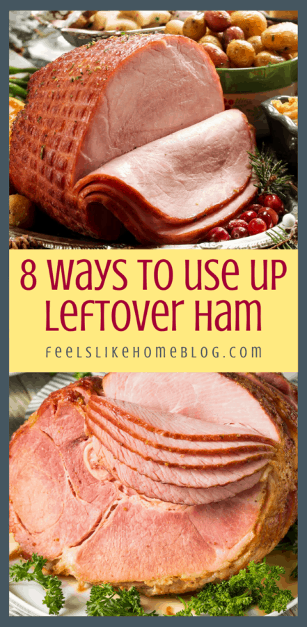 a collage of sliced ham