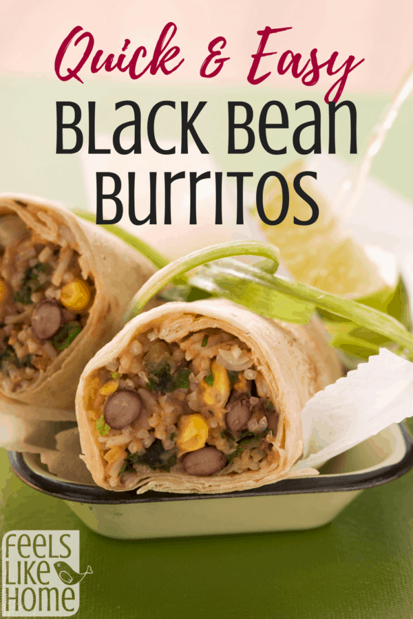 A tray of food, with Burrito and Black Beans