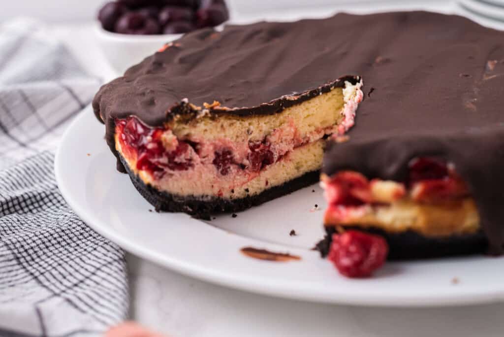 cheesecake with a cherry layer