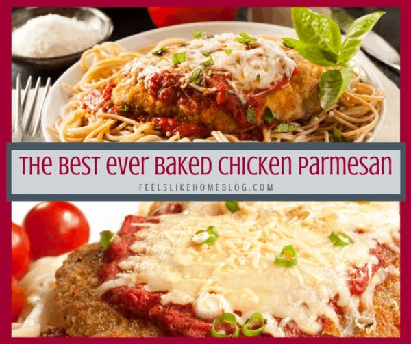 Chicken parmesan and spaghetti on a plate